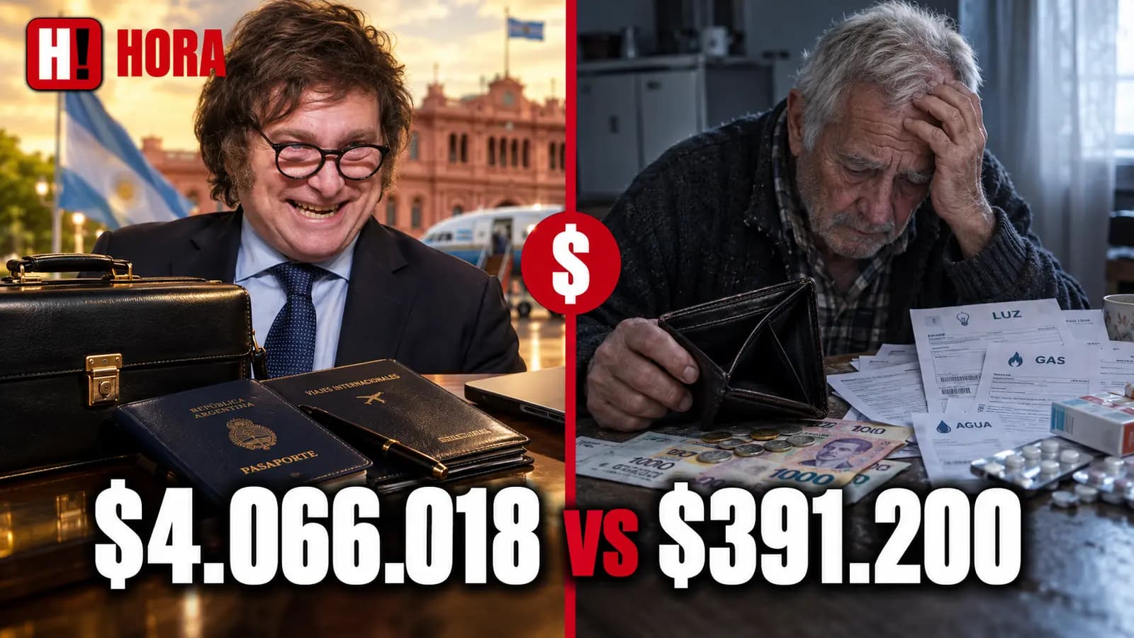 DOS ARGENTINAS: LOS VIAJES DE MILEI, SU SUELDO PRESIDENCIAL Y LOS 329.667 PUESTOS DE TRABAJO PERDIDOS
